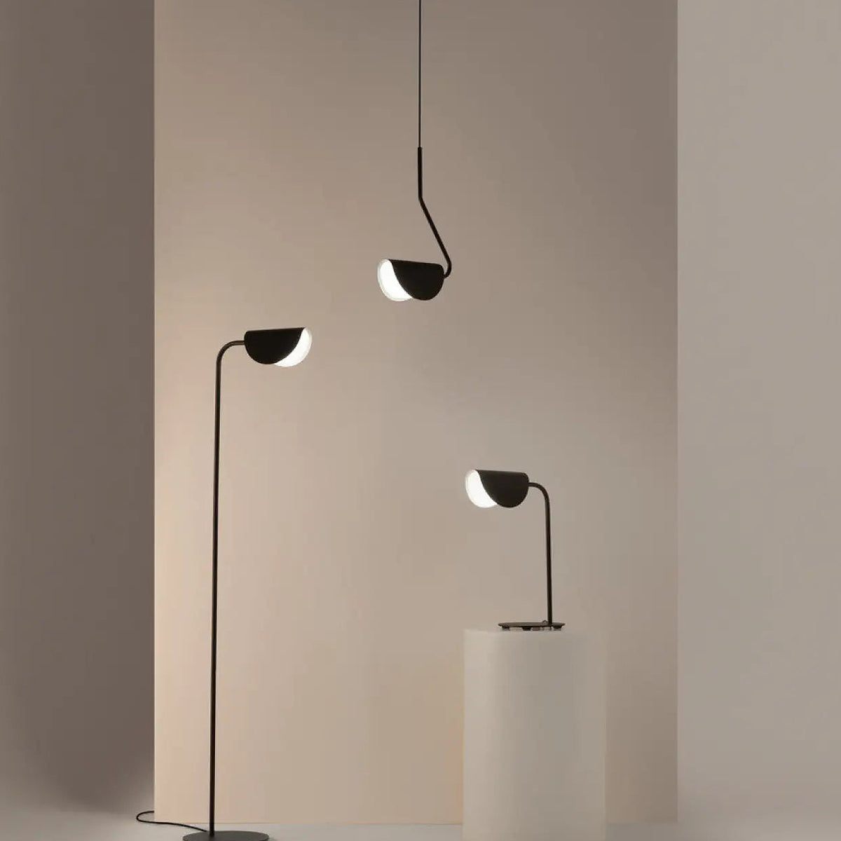 Lampe de chevet feuille d'acier noir, 43,5 cm, culot G9