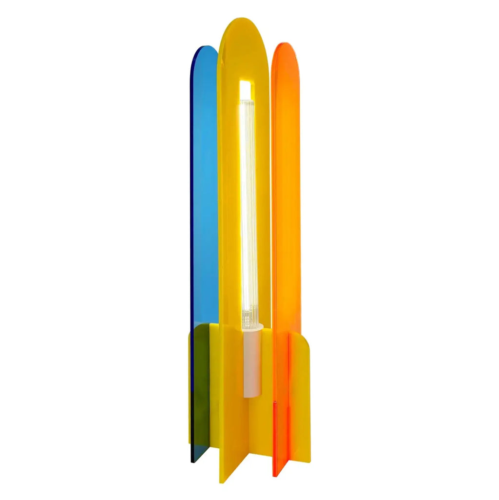 Lampe à poser pop en acrylique coloré, jaune, rose ou turquoise, jaune