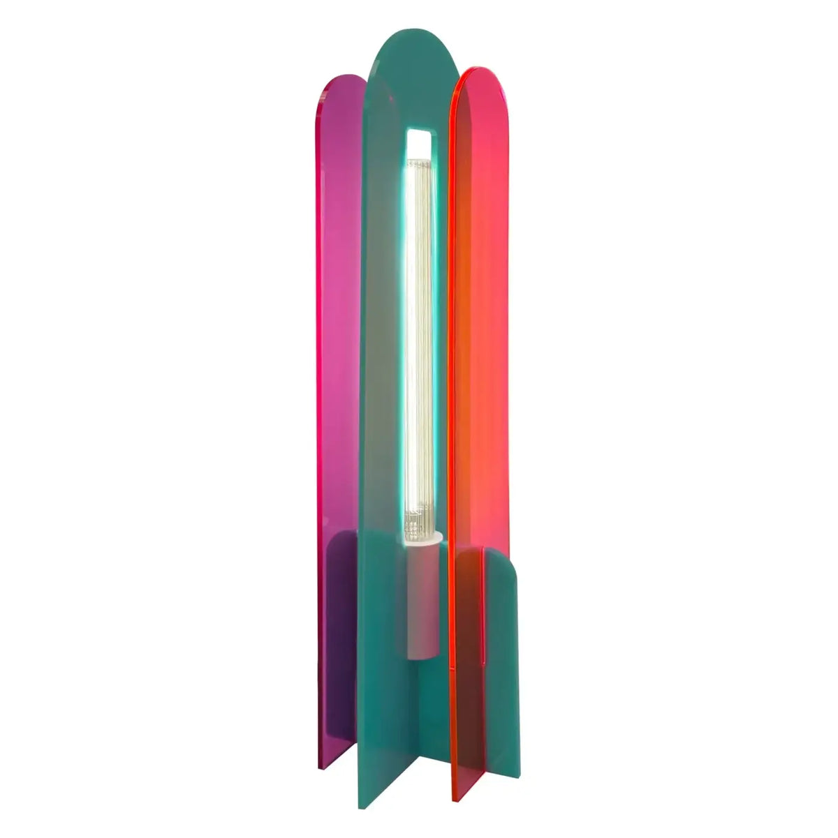 Lampe à poser pop en acrylique coloré, jaune, rose ou turquoise, turquoise