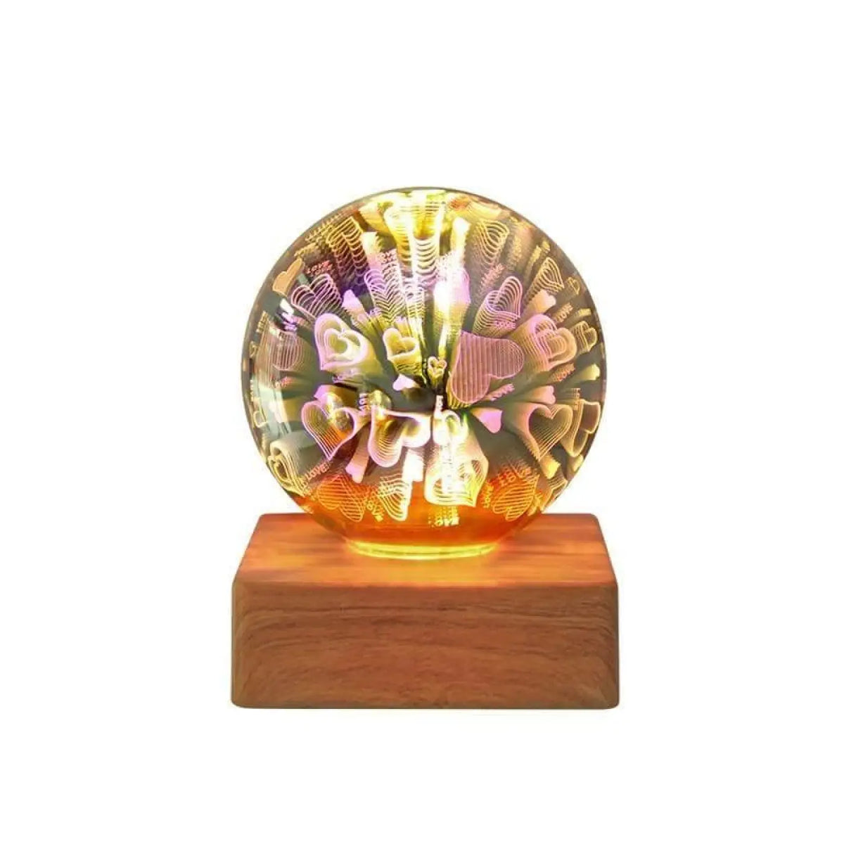 Lampe boule à poser, trois motifs lumineux au choix