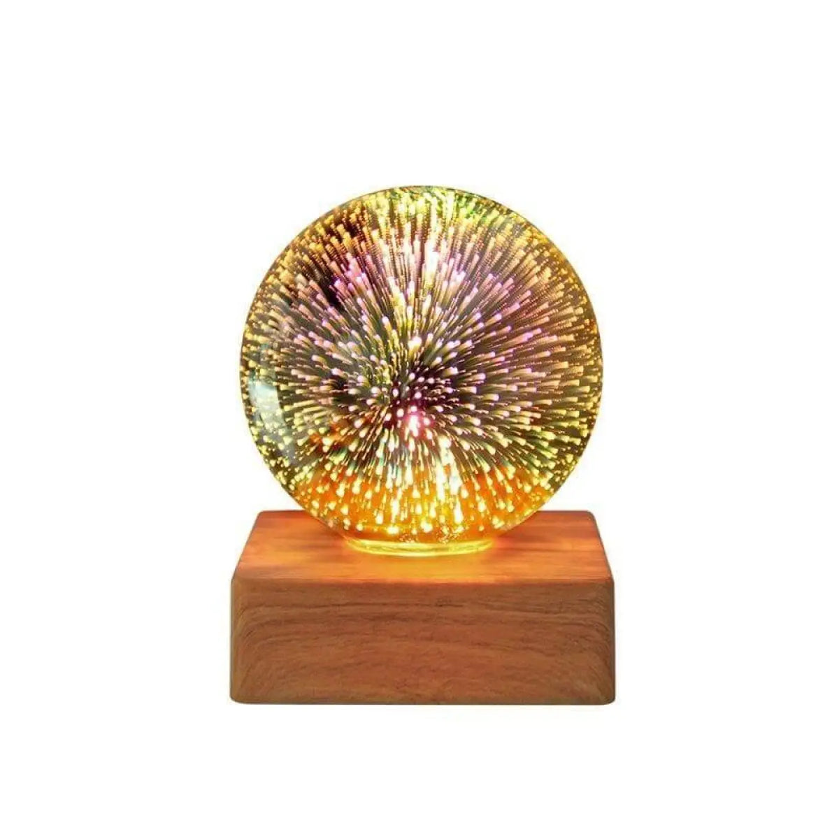 Lampe boule à poser, trois motifs lumineux au choix