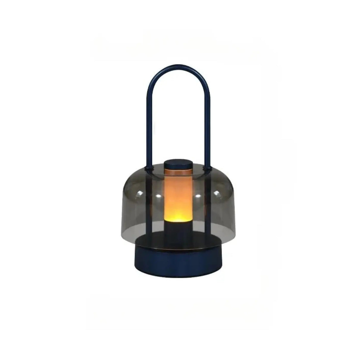 Lampe de table en verre et métal, quatre coloris, deux modèles, bleu