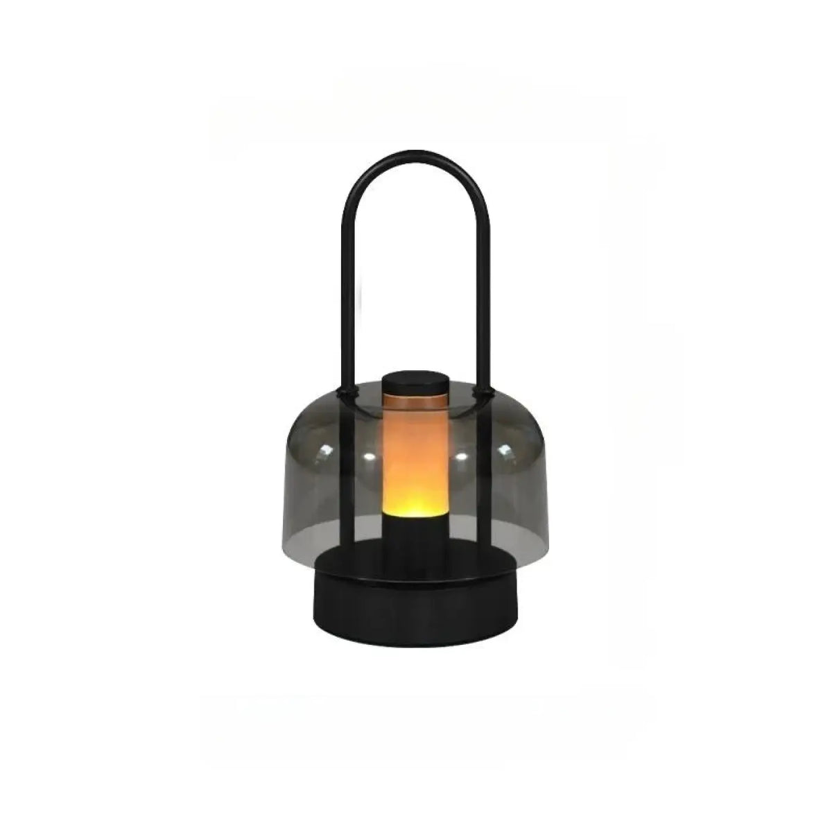 Lampe de table en verre et métal, quatre coloris, deux modèles, noir