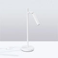 Lampe à poser à tige fine et tube orientable, blanc, noir ou doré, blanc