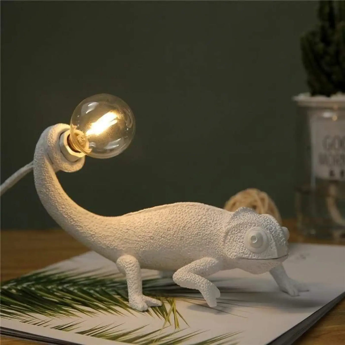 Lampe caméléon décorative, figurine animale lumineuse