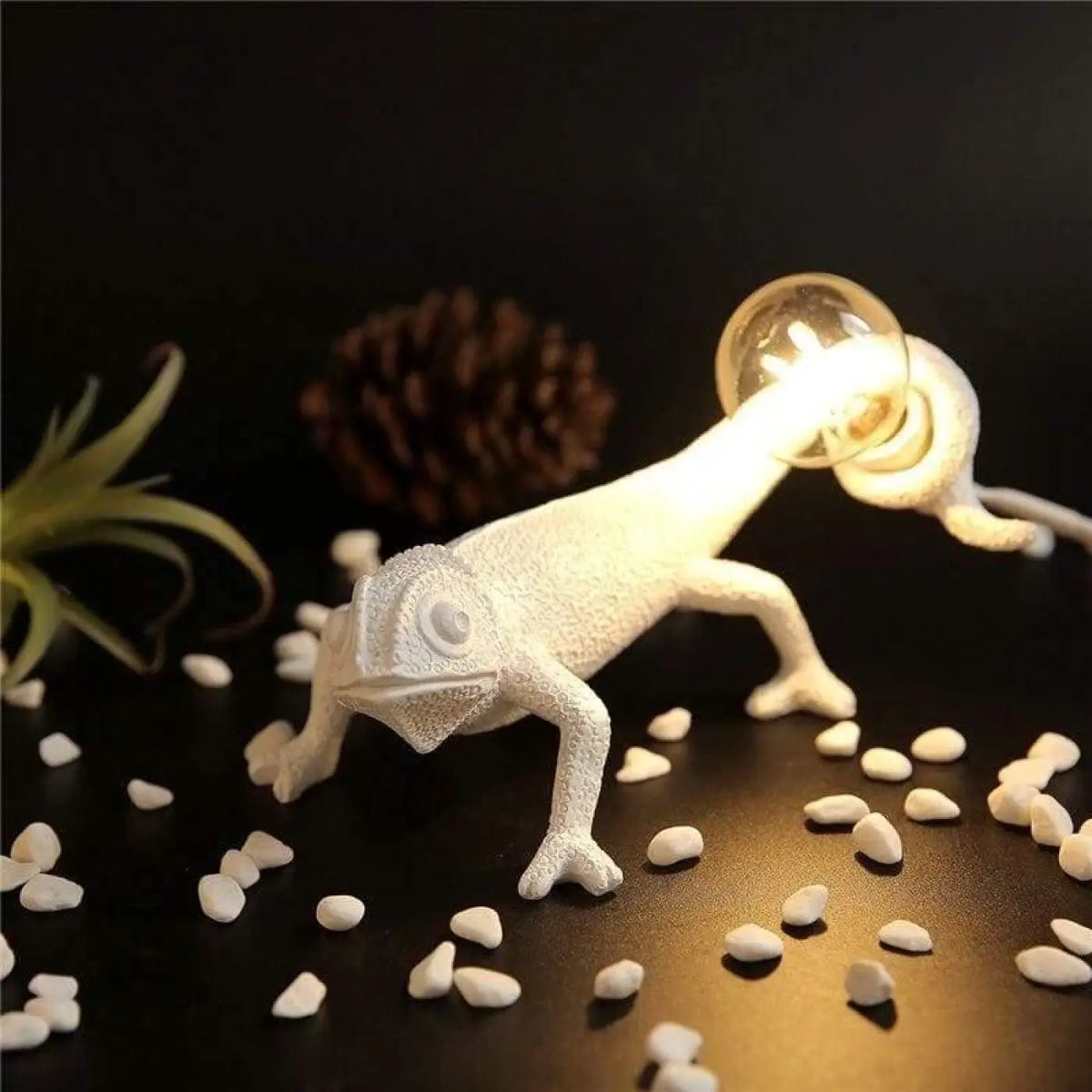 Lampe caméléon décorative, figurine animale lumineuse