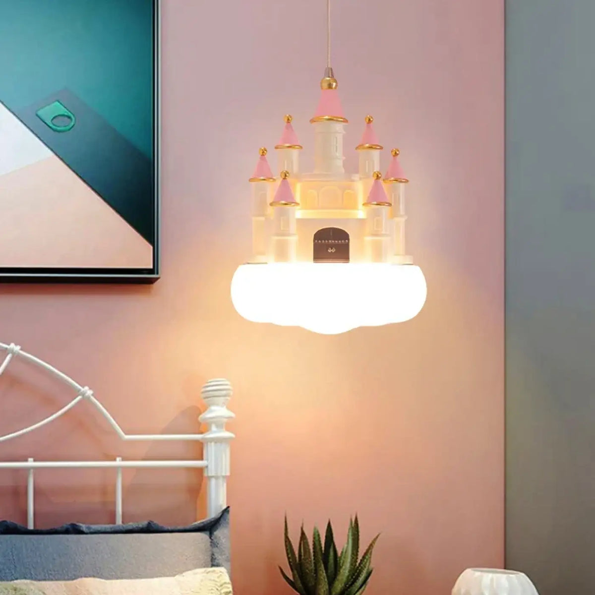 Suspension château pour chambre d'enfant, abat-jour décoratif