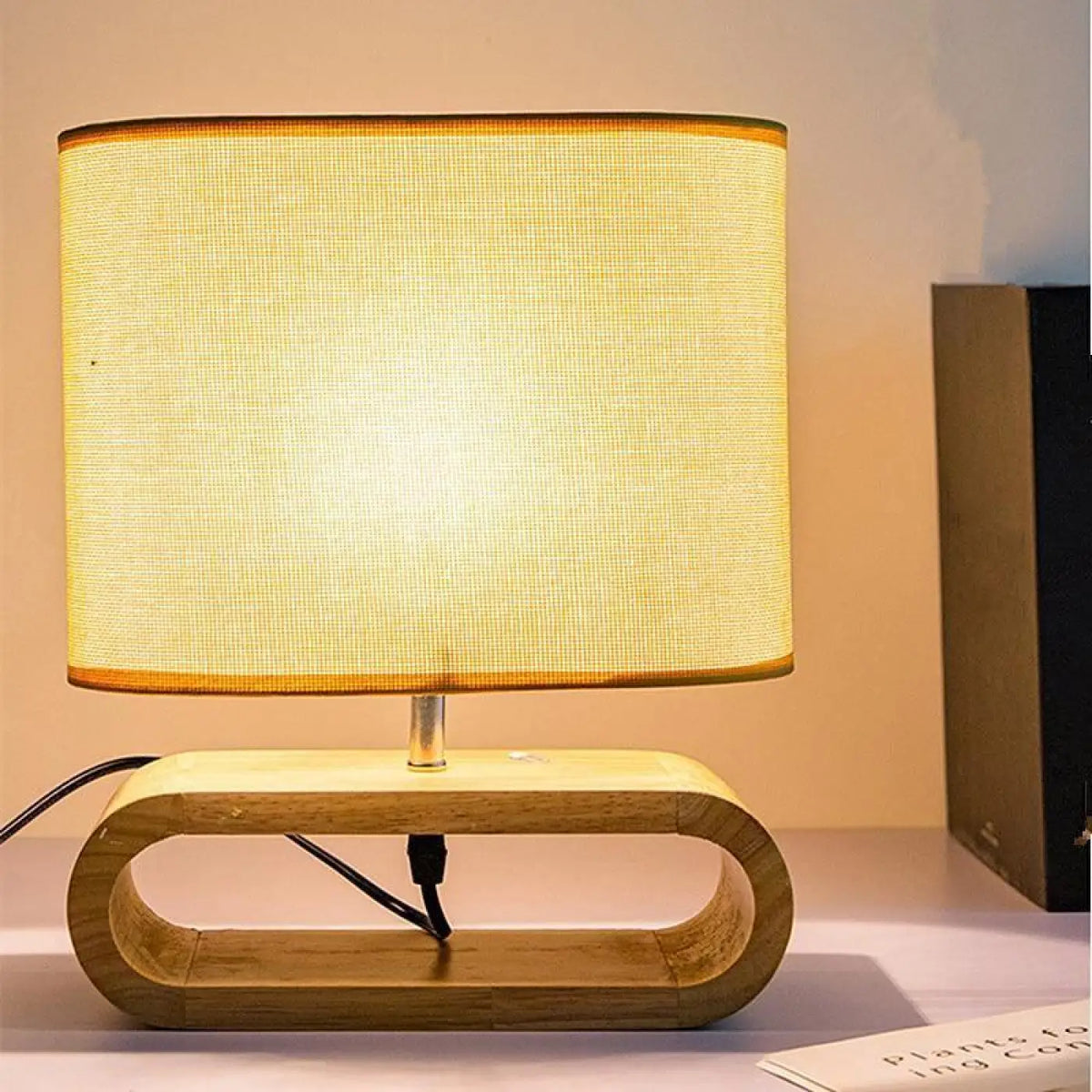 Lampe de chevet en bois, style naturel