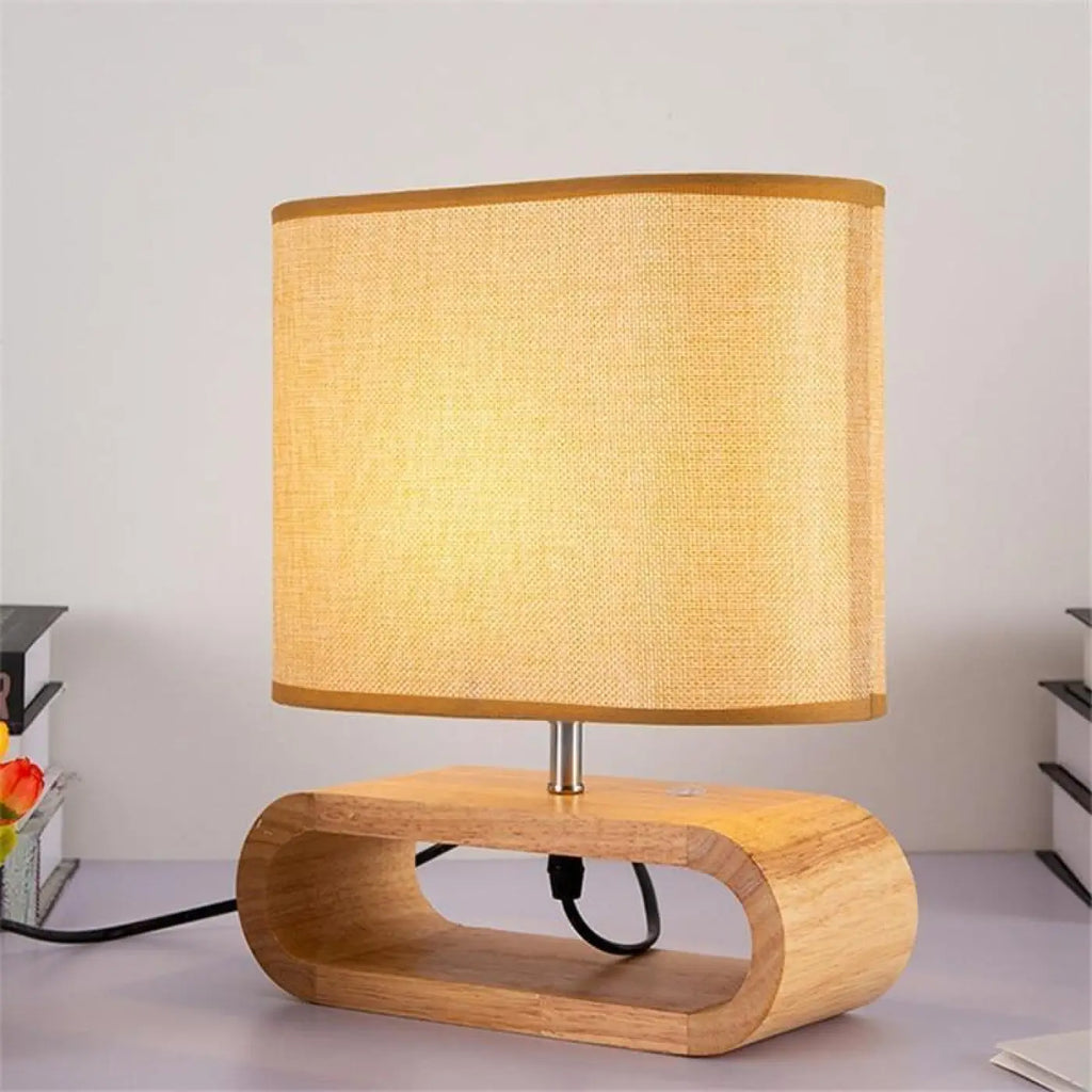 Lampe de chevet en bois, style naturel