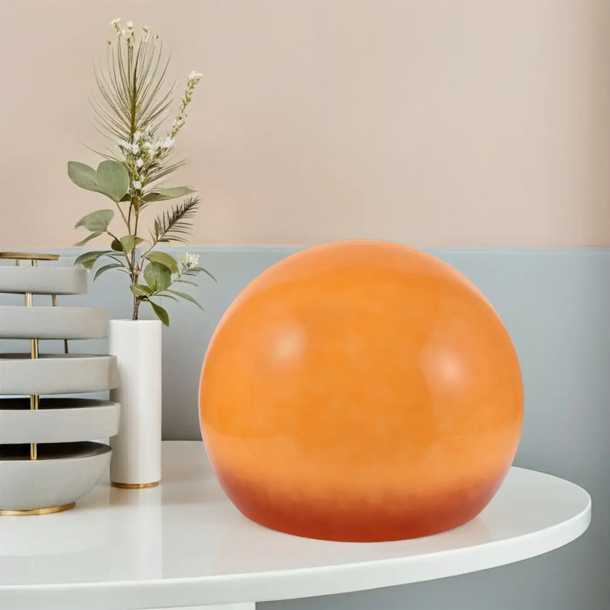 Lampe de chevet boule en verre translucide