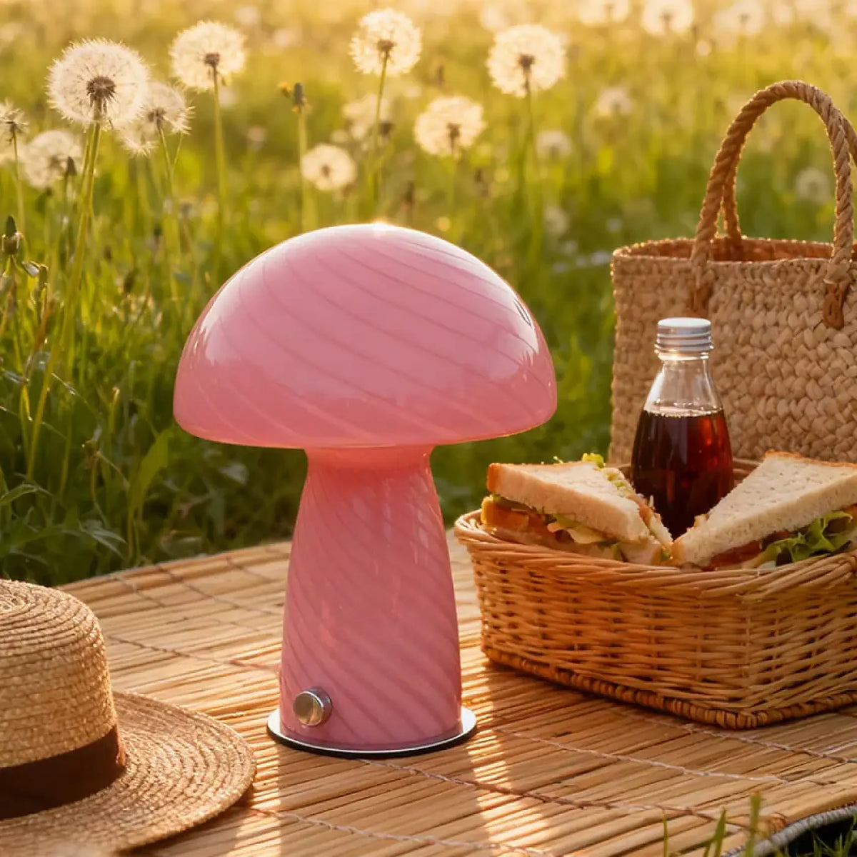 Lampe de chevet champignon, rose ou orange