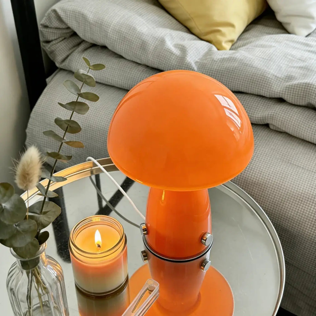 Lampe de chevet champignon, rose ou orange
