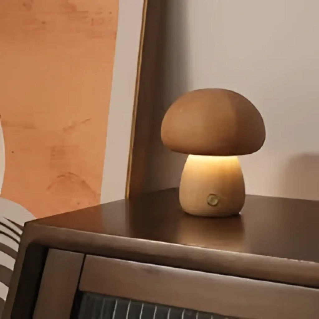 Lampe de chevet champignon, beige ou marron, tailles S et M, beige