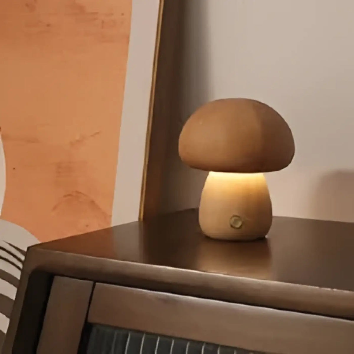 Lampe de chevet champignon, beige ou marron, tailles S et M, beige