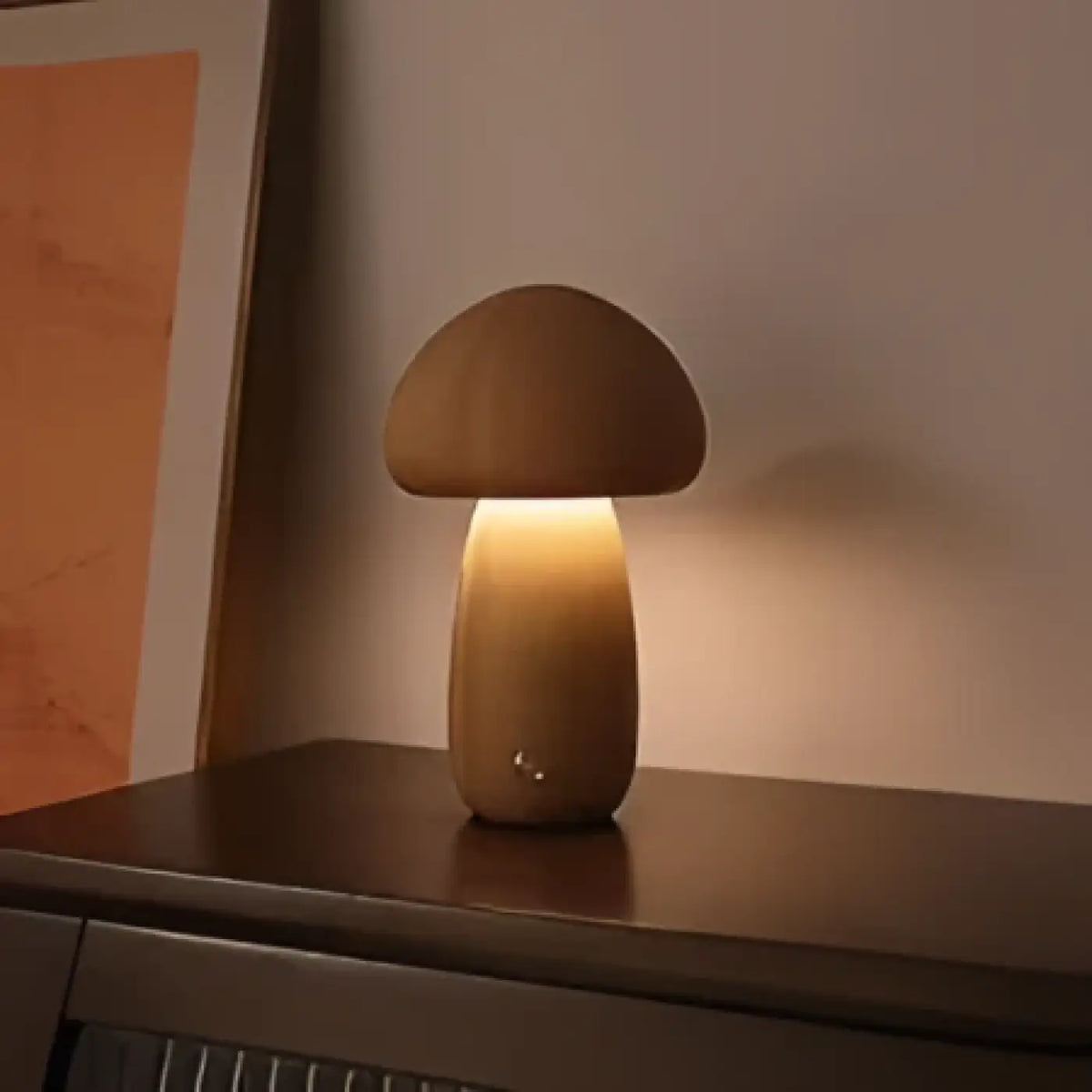 Lampe de chevet champignon, beige ou marron, tailles S et M, beige