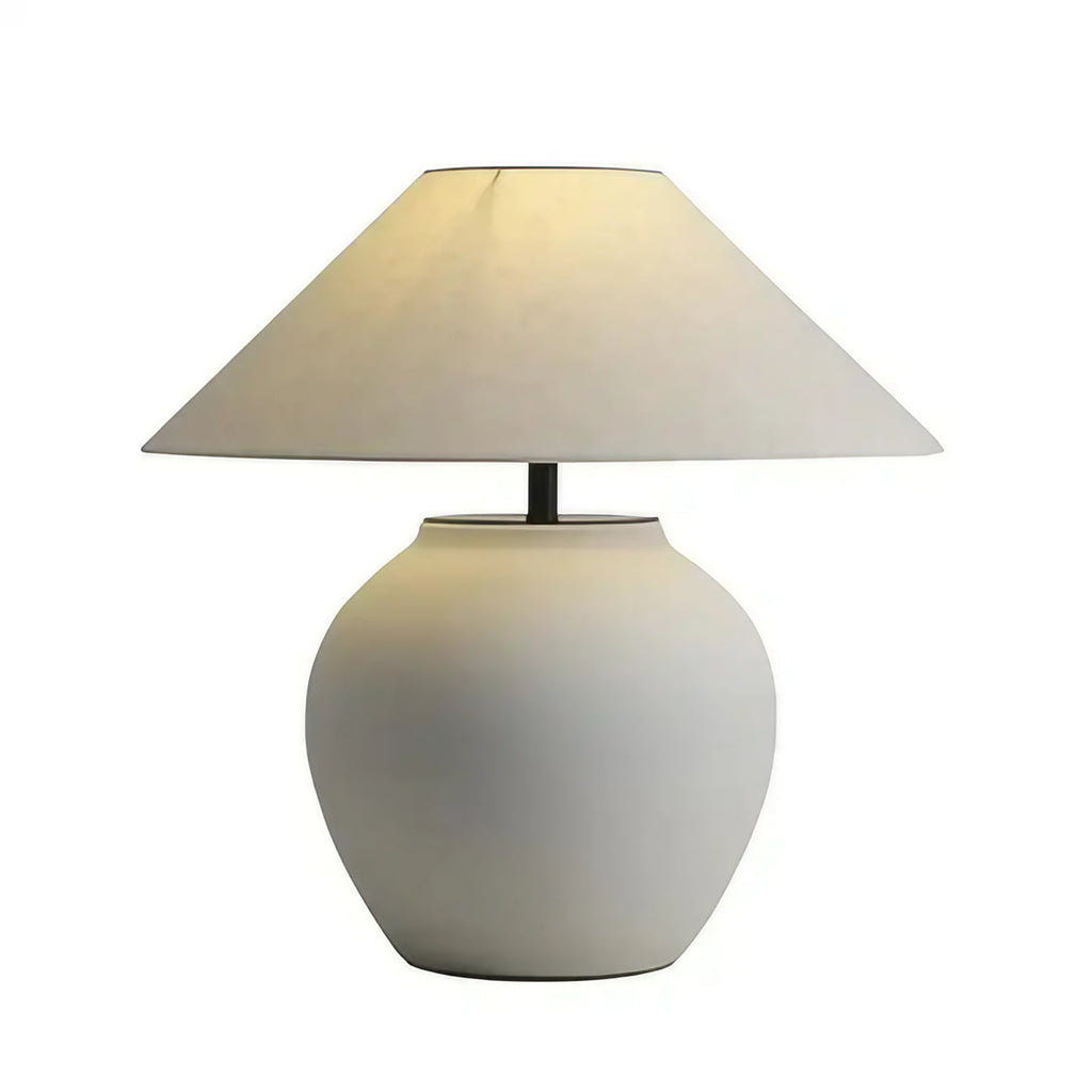 Lampe de chevet à abat-jour conique en tissu, noir ou blanc, blanc