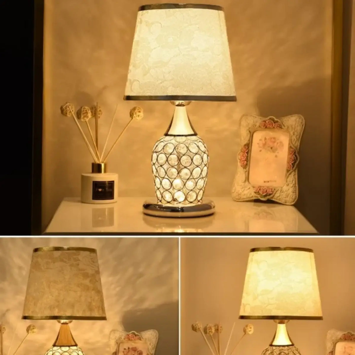 Lampe de chevet en cristal au style vintage, cinq modèles