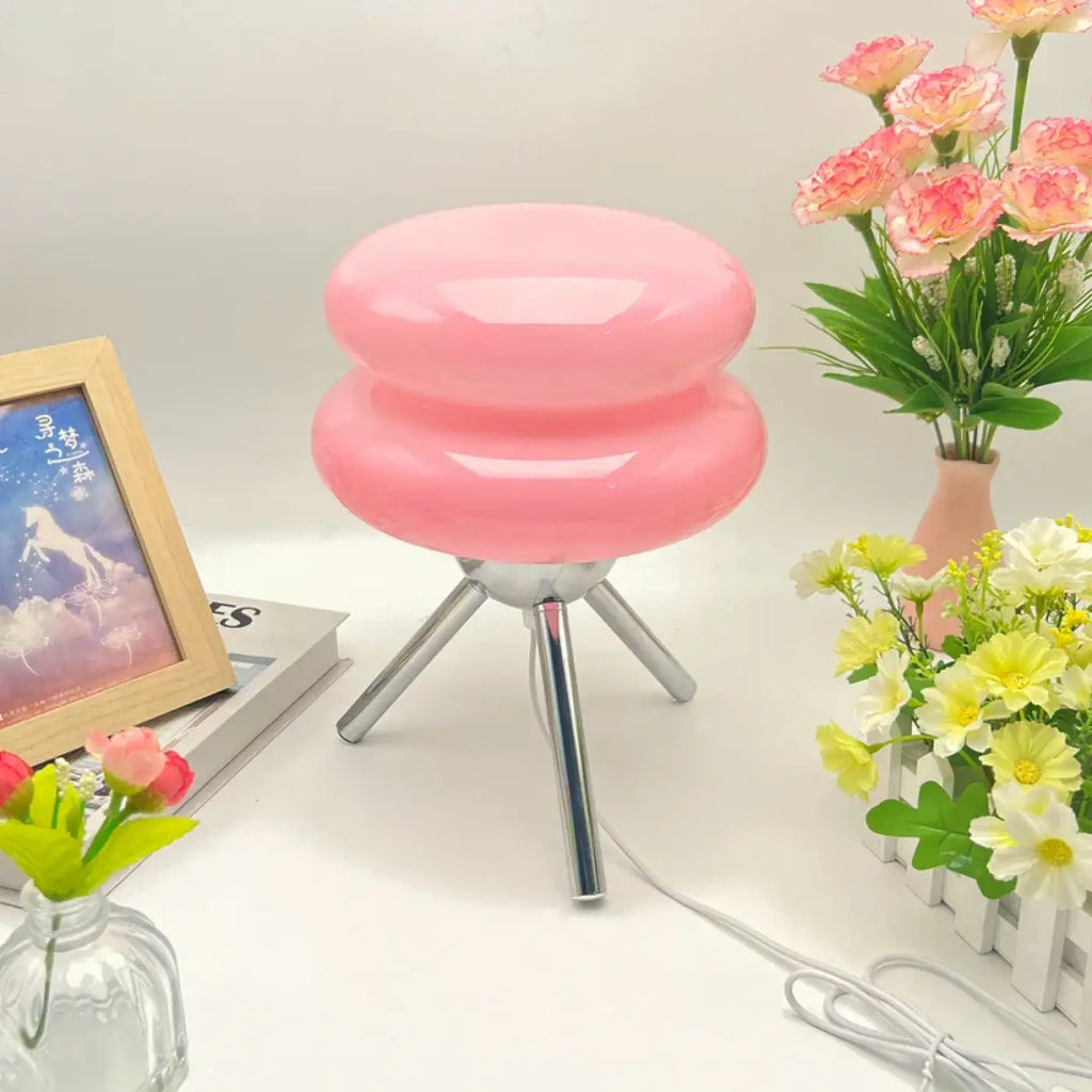 Lampe de chevet géométrique, quatre coloris, rose