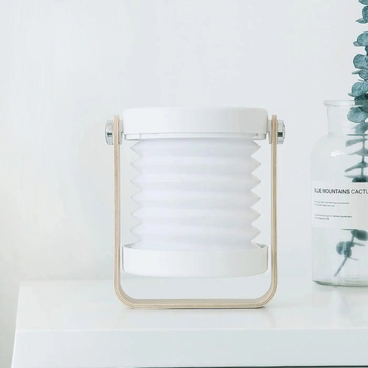 Lampe de chevet lanterne, grise ou blanche, blanc