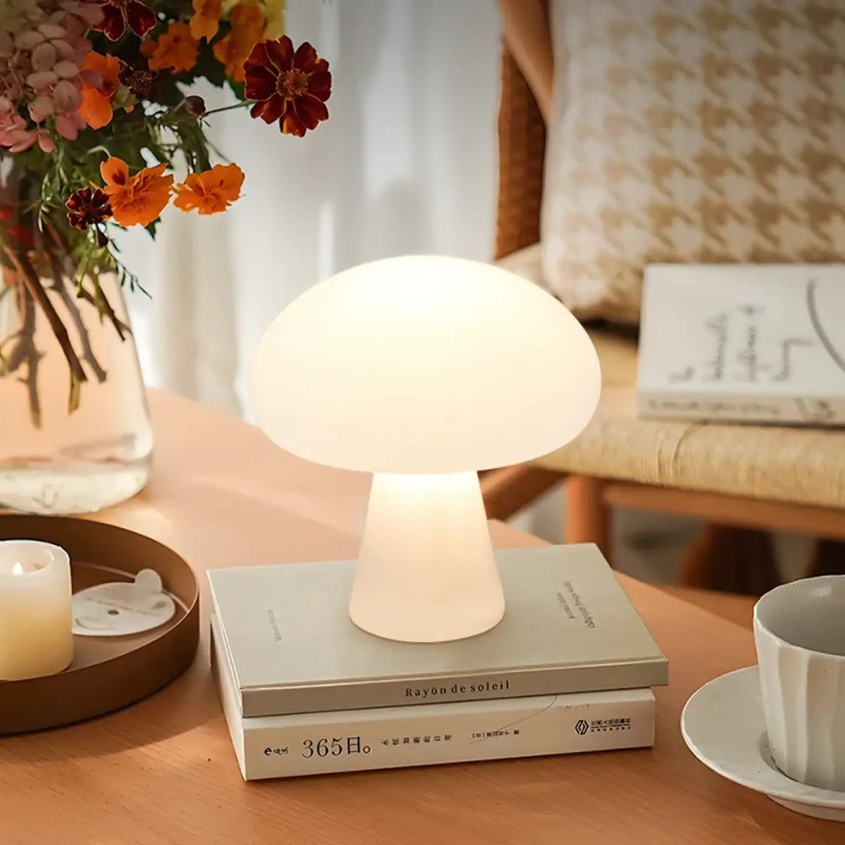 Lampe de chevet champignon au style rétro chic