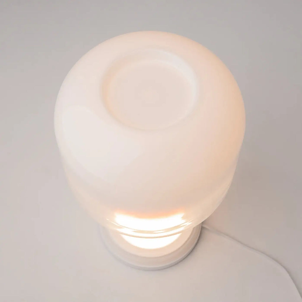 Lampe de chevet LED globe en verre sur socle, gris, blanc ou doré