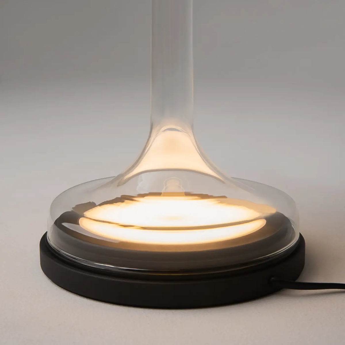 Lampe de chevet LED globe en verre sur socle, gris, blanc ou doré