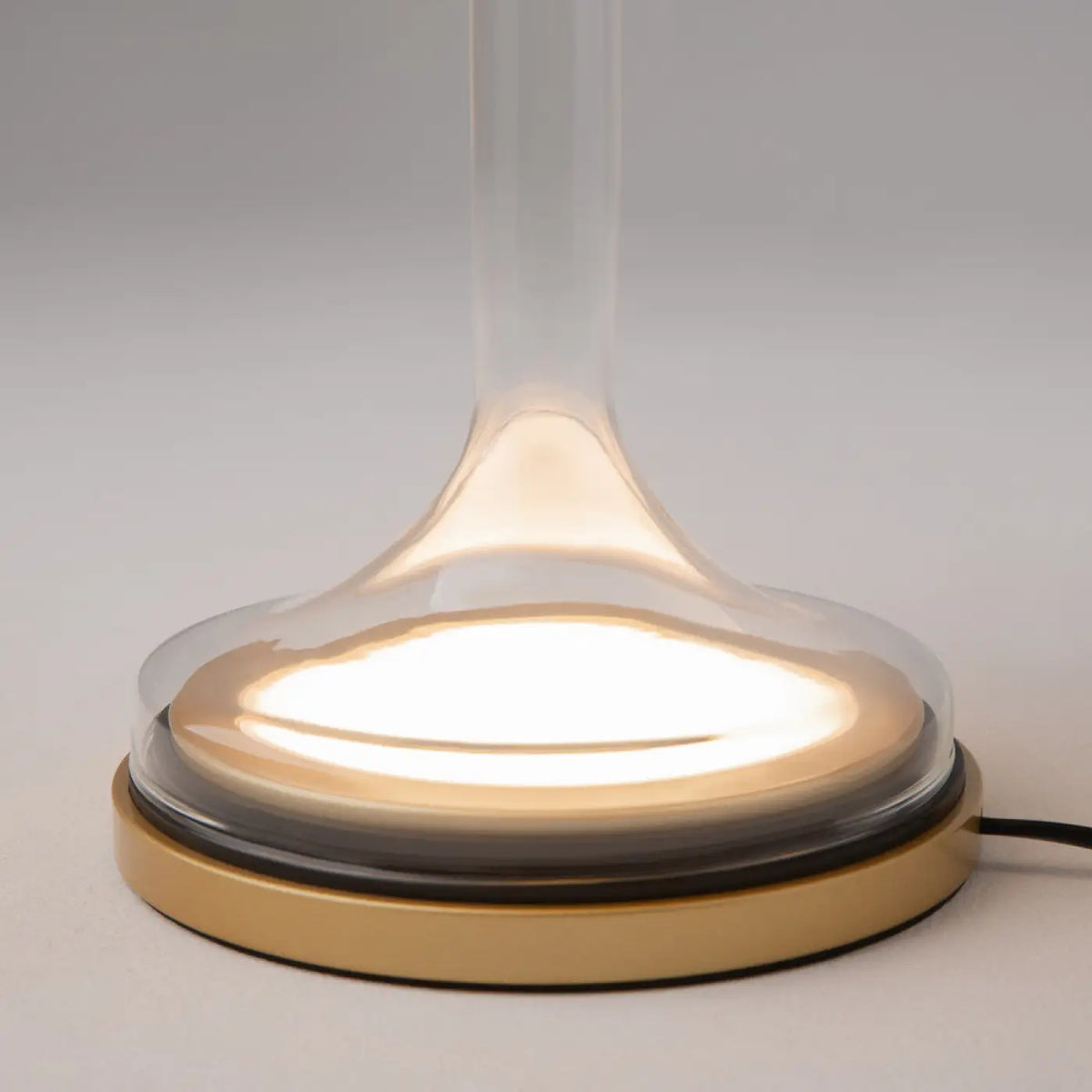 Lampe de chevet LED globe en verre sur socle, gris, blanc ou doré