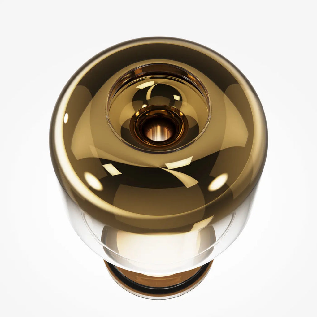 Lampe de chevet LED globe en verre sur socle, gris, blanc ou doré
