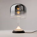 Lampe de chevet LED globe en verre sur socle, gris, blanc ou doré, gris