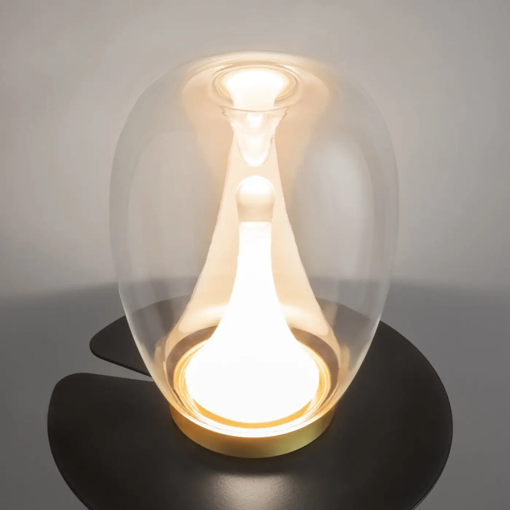 Lampe de chevet LED globe en verre fumé ou transparent