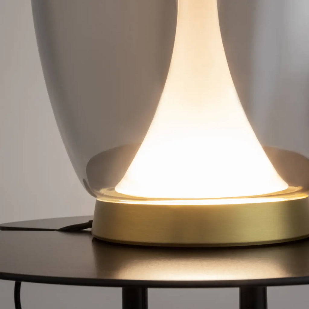 Lampe de chevet LED globe en verre fumé ou transparent