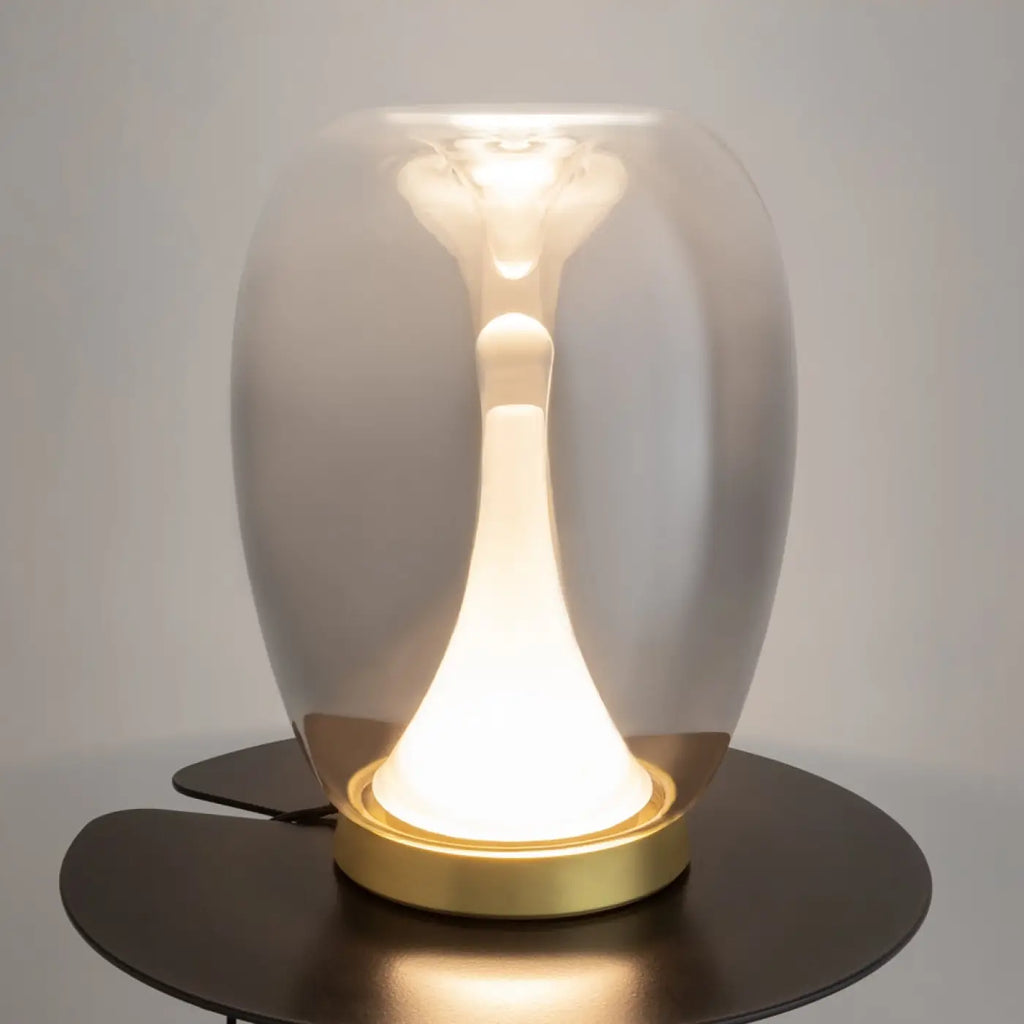 Lampe de chevet LED globe en verre fumé ou transparent, gris