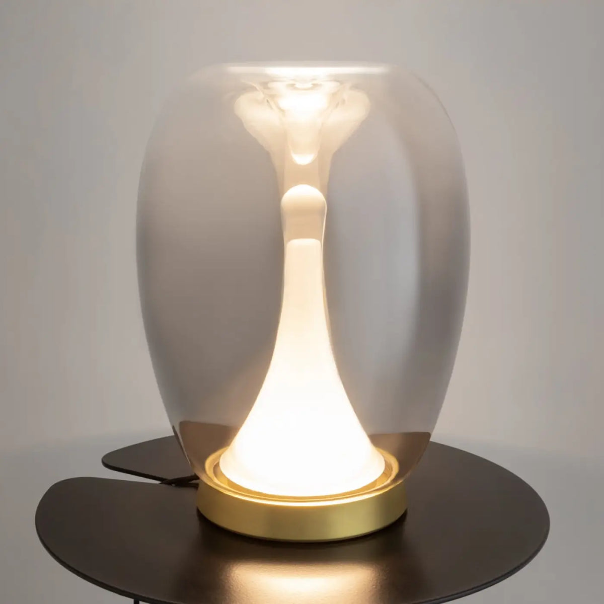Lampe de chevet LED globe en verre fumé ou transparent, gris