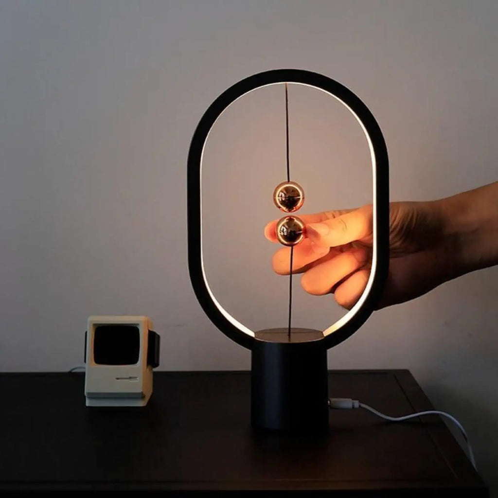 Lampe de chevet magnétique à allumage par aimant, noir
