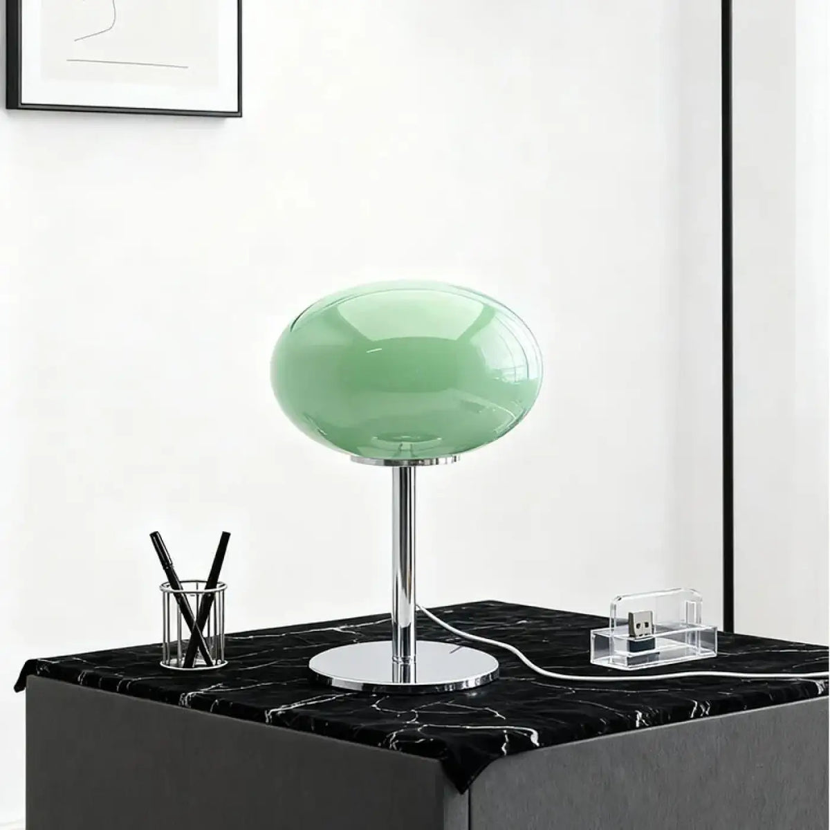 Lampe de chevet minimaliste en verre, rouge, vert ou orange, vert