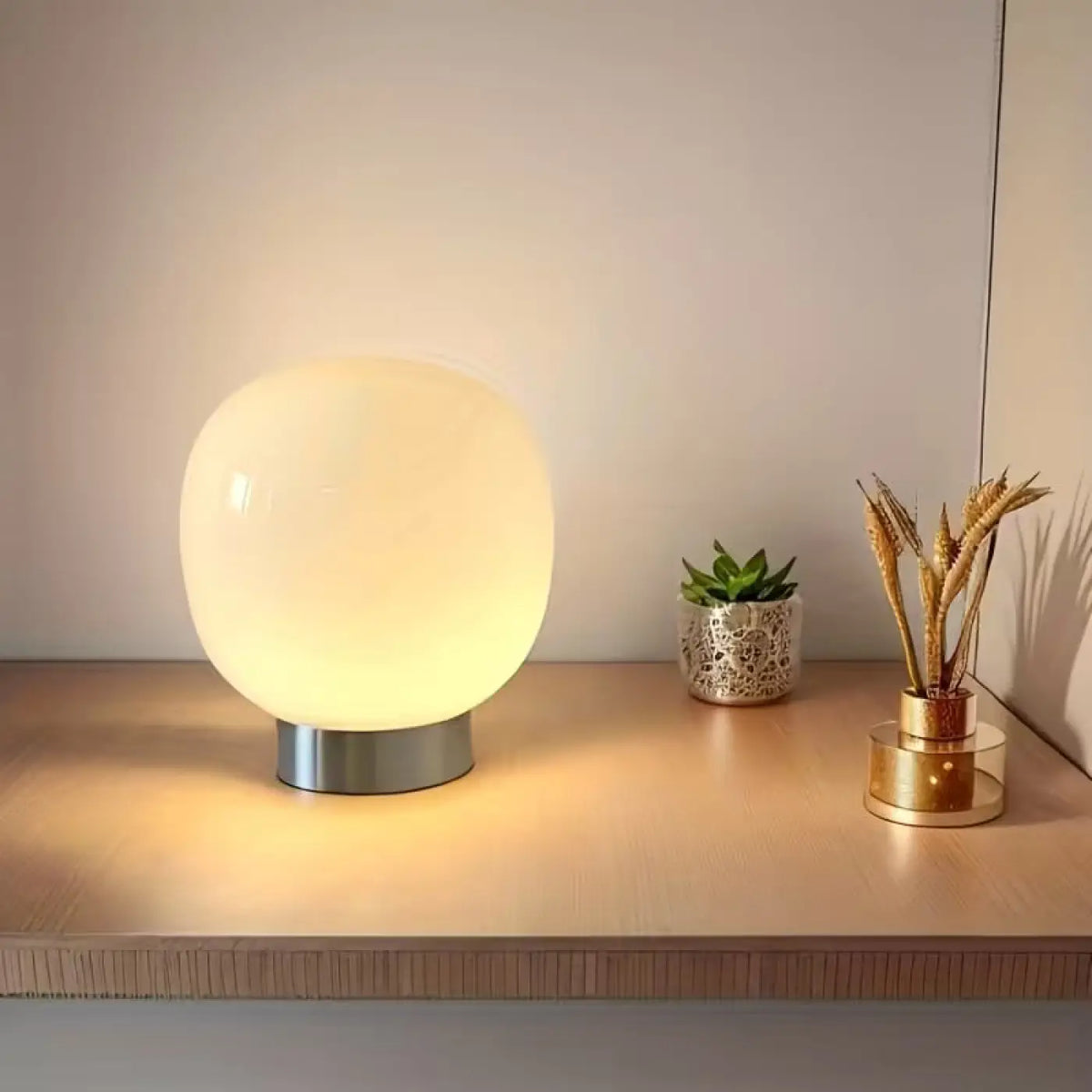 Lampe de chevet en verre coloré, blanc, jaune ou orange, blanc