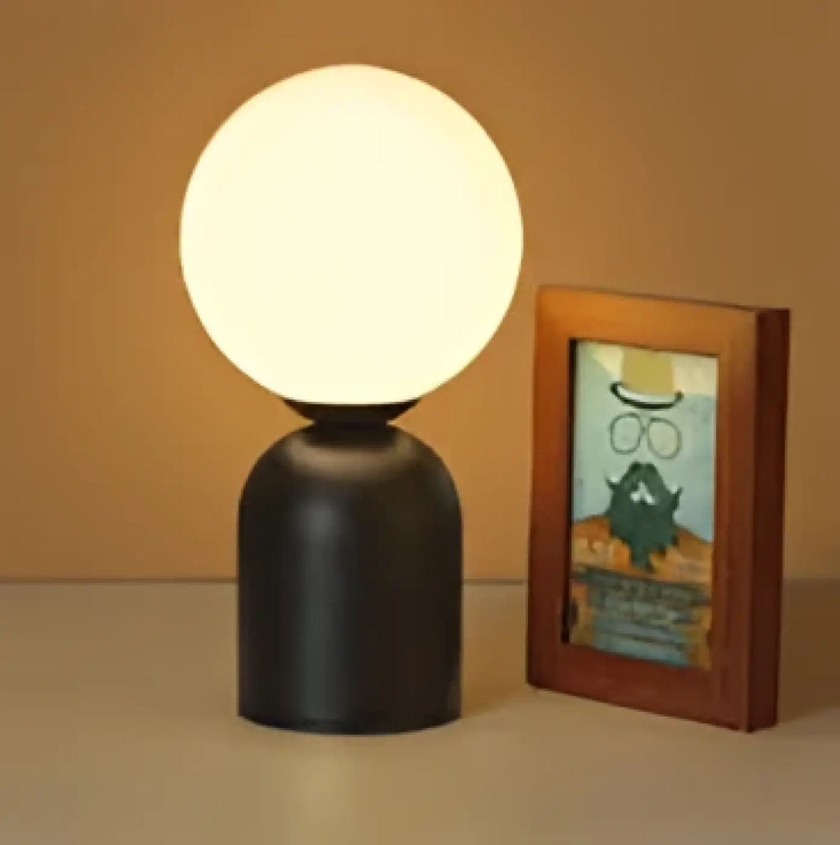 Lampe de chevet boule nordique et rétro, quatre coloris, noir