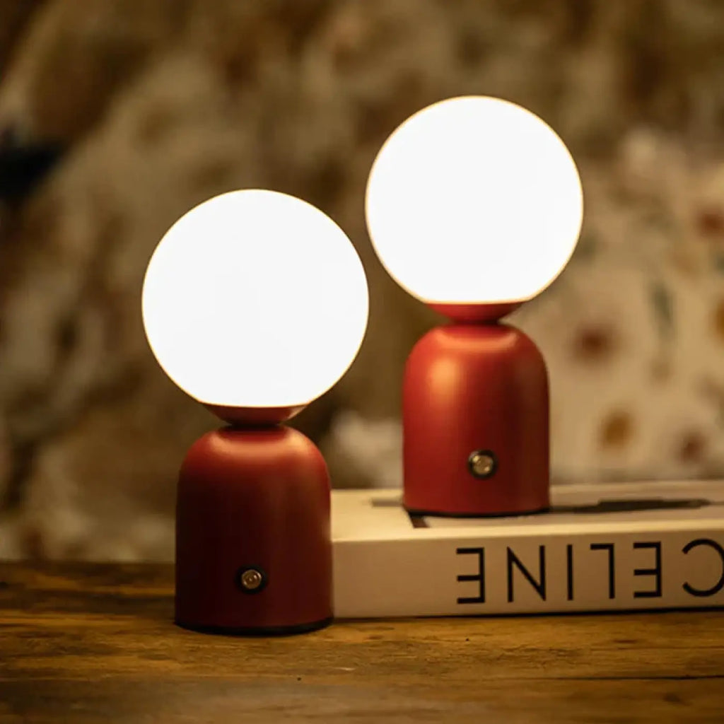Lampe de chevet boule nordique et rétro, quatre coloris