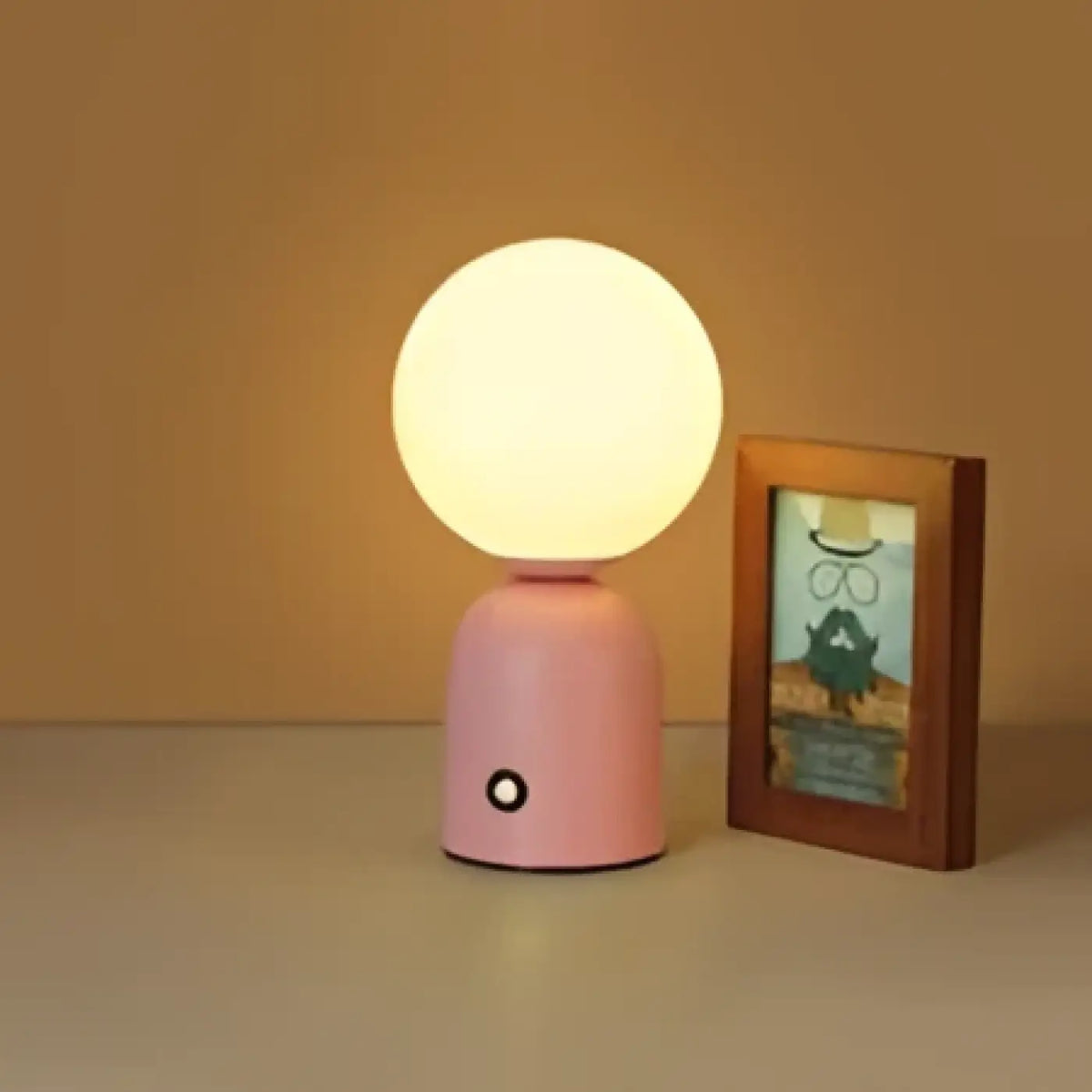 Lampe de chevet boule nordique et rétro, quatre coloris, rose