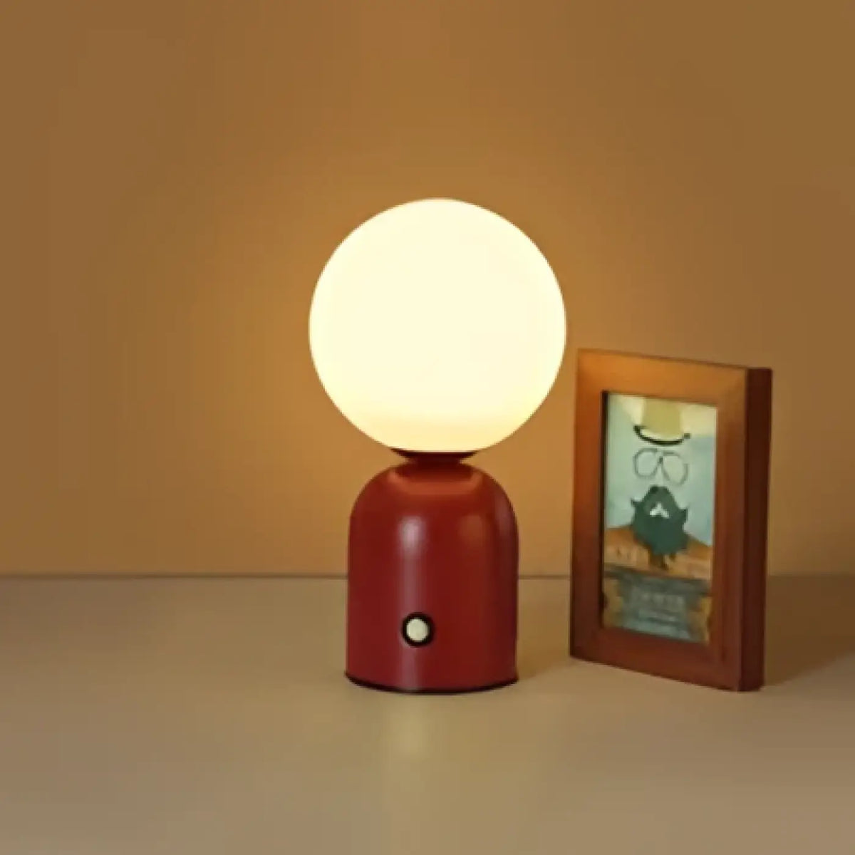 Lampe de chevet boule nordique et rétro, quatre coloris, rouge
