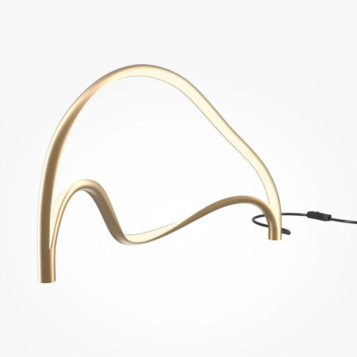 Lampe de chevet LED en forme de vague, aluminium doré, 39 cm