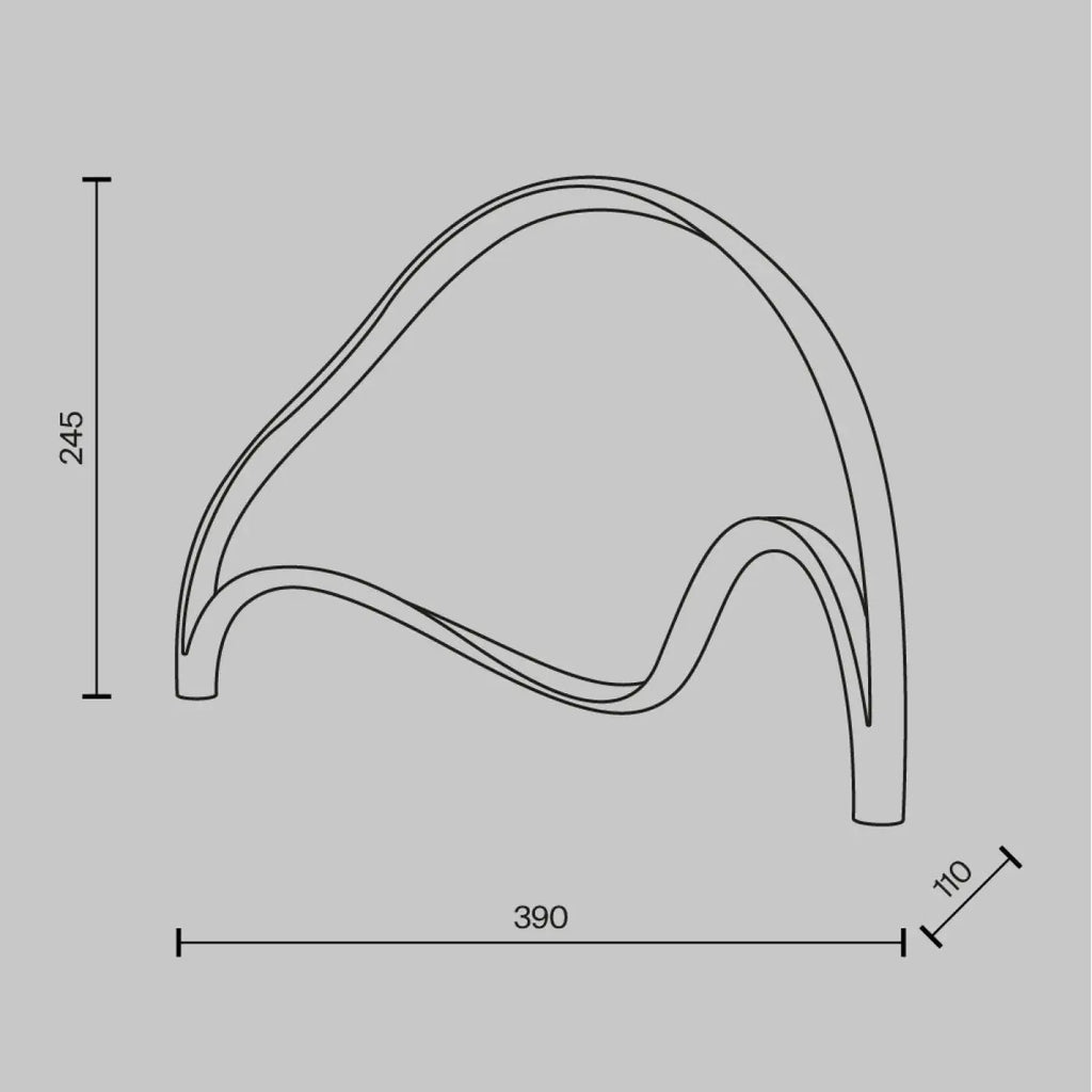 Lampe de chevet LED en forme de vague, aluminium doré, 39 cm