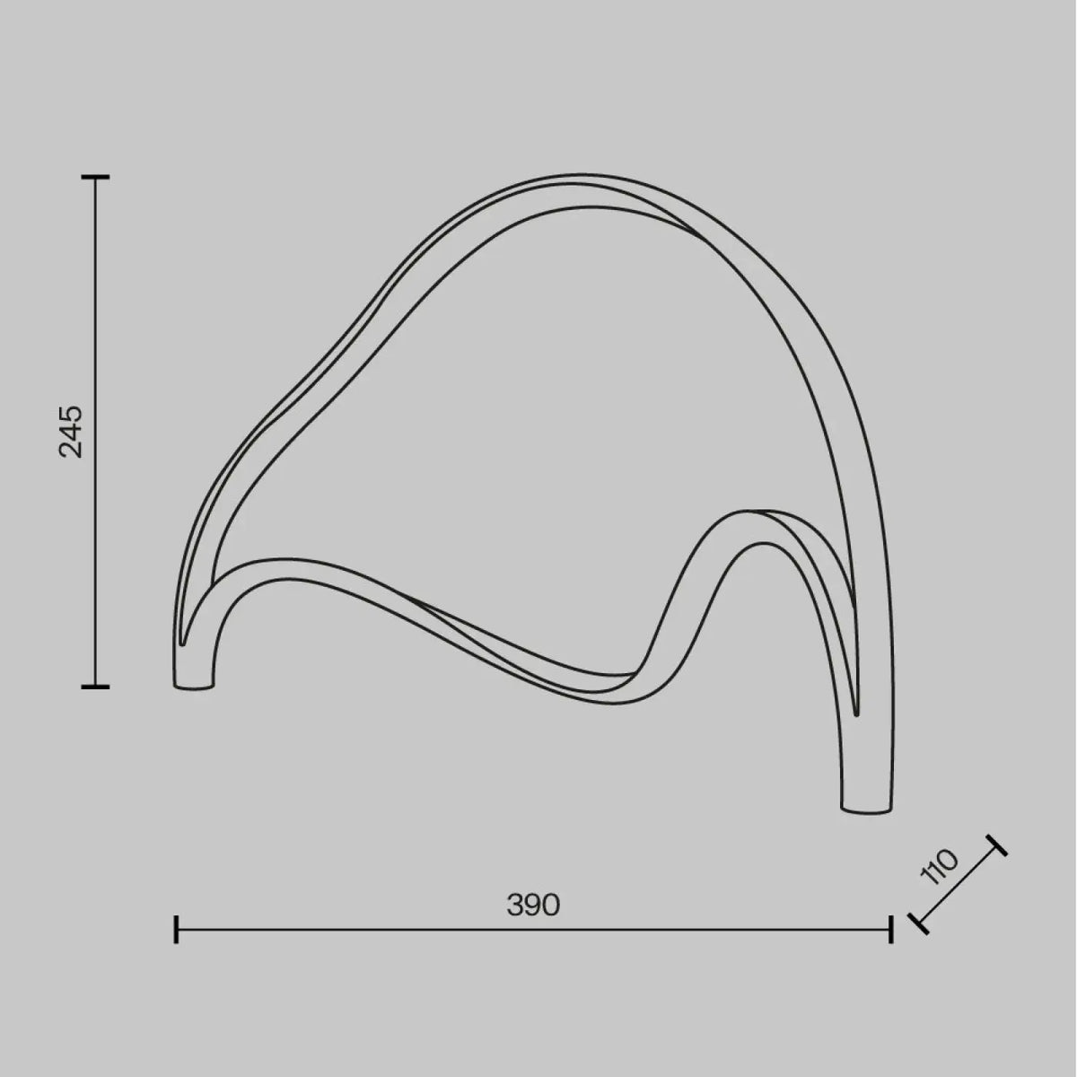 Lampe de chevet LED en forme de vague, aluminium doré, 39 cm