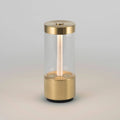 Lampe portable rechargeable LED en acier et verre trempé, IP65, doré