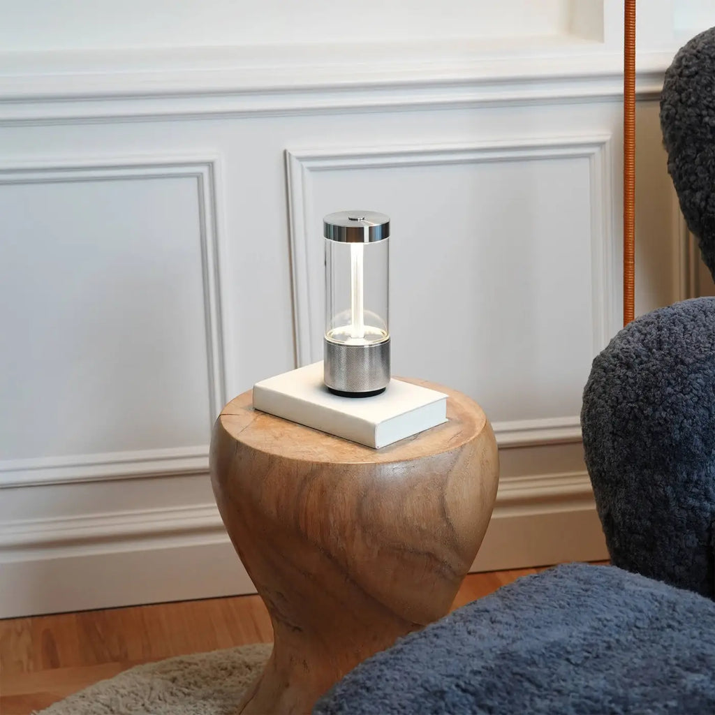 Lampe portable rechargeable LED en acier et verre trempé, IP65