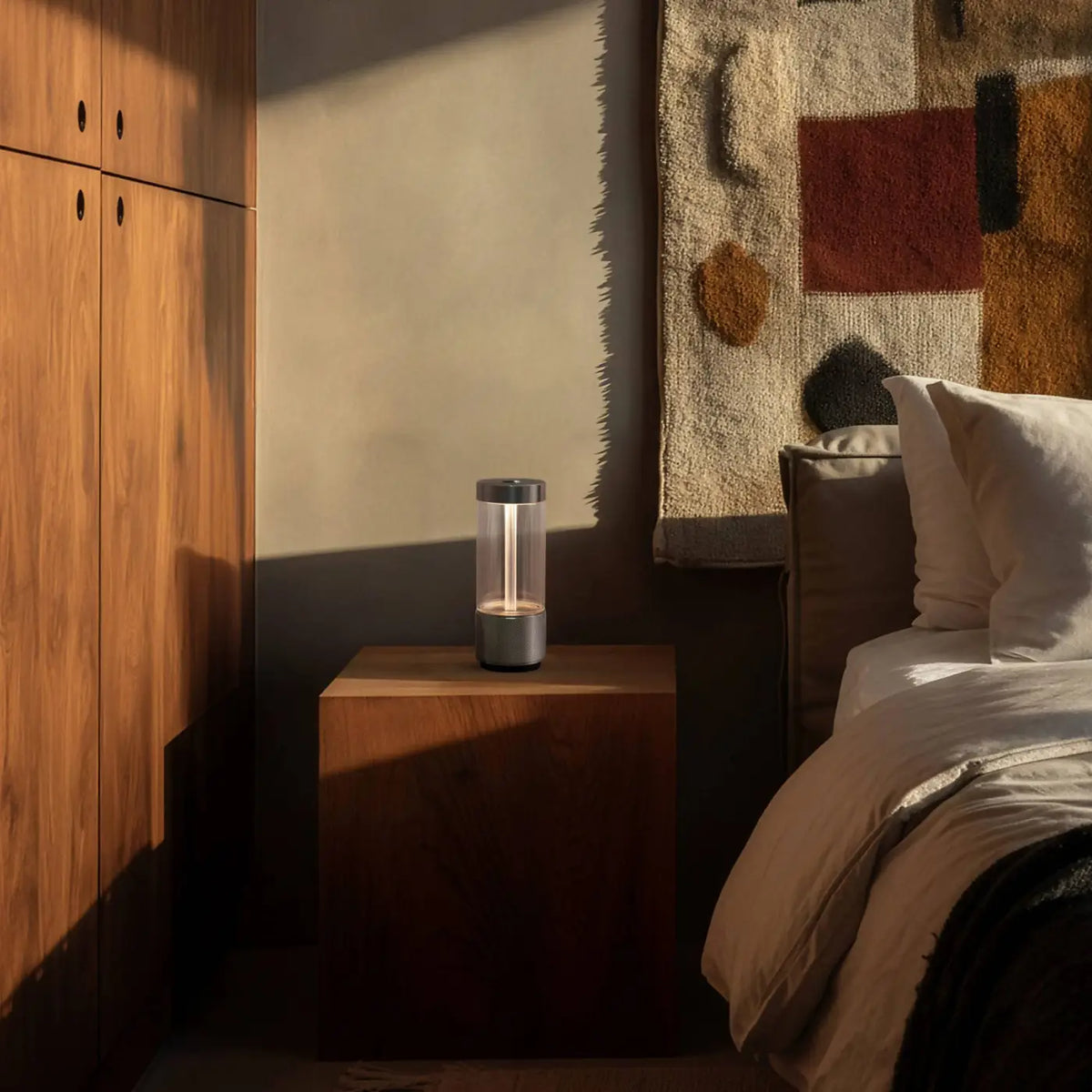 Lampe portable rechargeable LED en acier et verre trempé, IP65