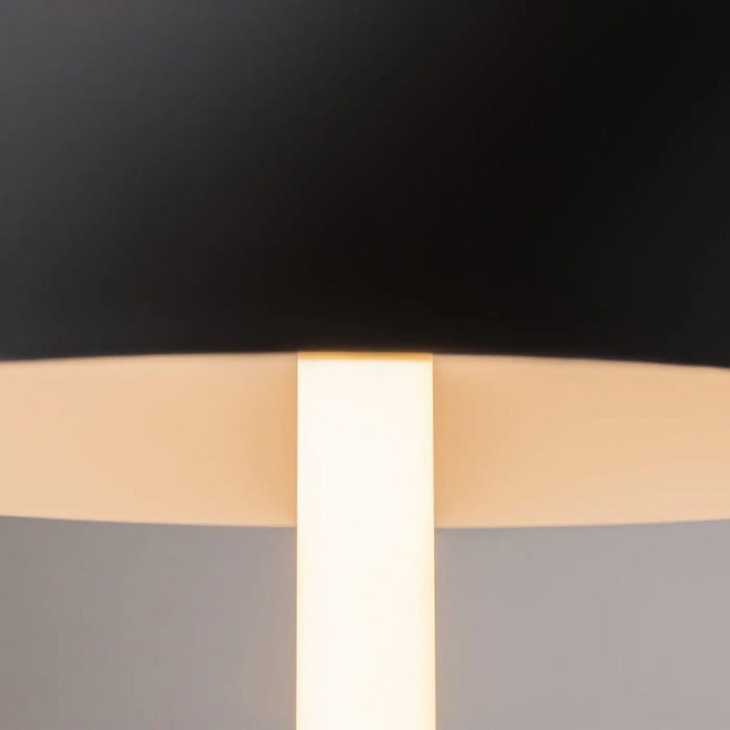 Lampe de chevet LED à tube lumineux courbé et disque noir, 45 cm