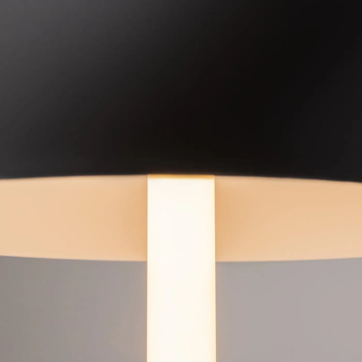 Lampe de chevet LED à tube lumineux courbé et disque noir, 45 cm