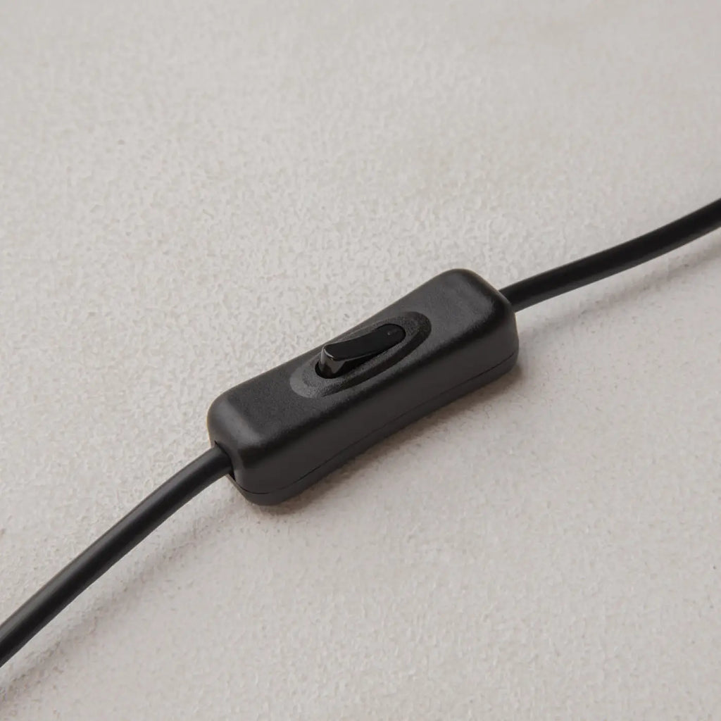 Lampe de chevet LED à tube lumineux courbé et disque noir, 45 cm