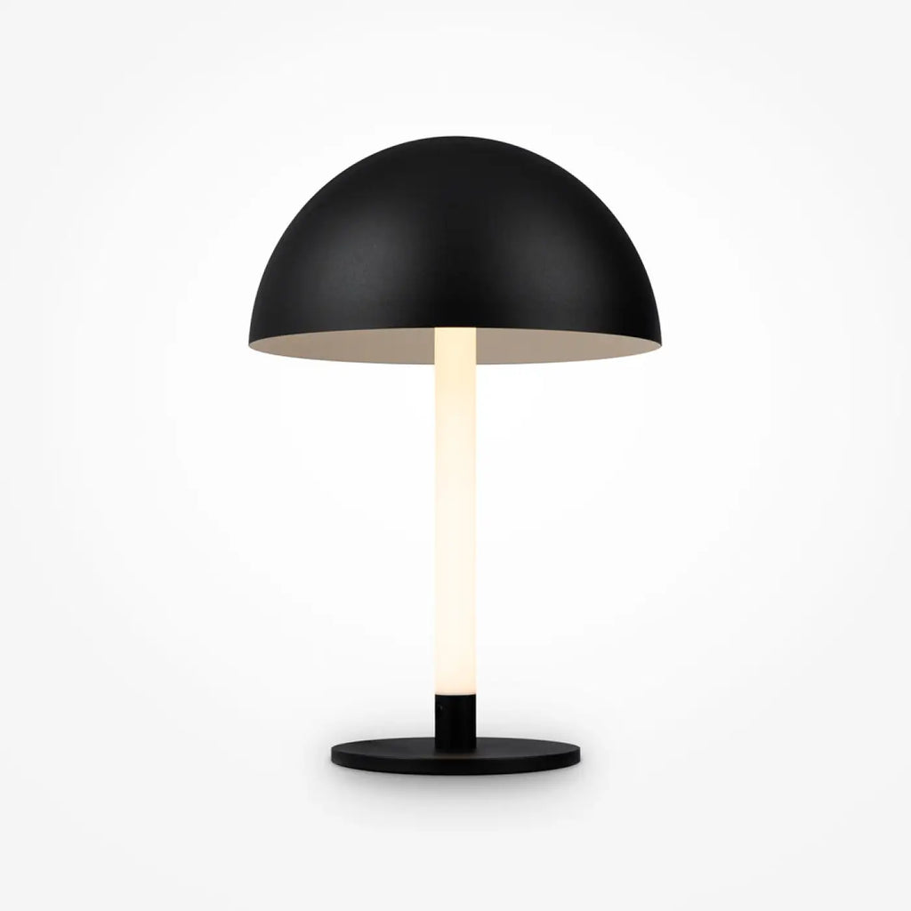 Lampe de chevet LED à tube lumineux courbé et disque noir, 45 cm